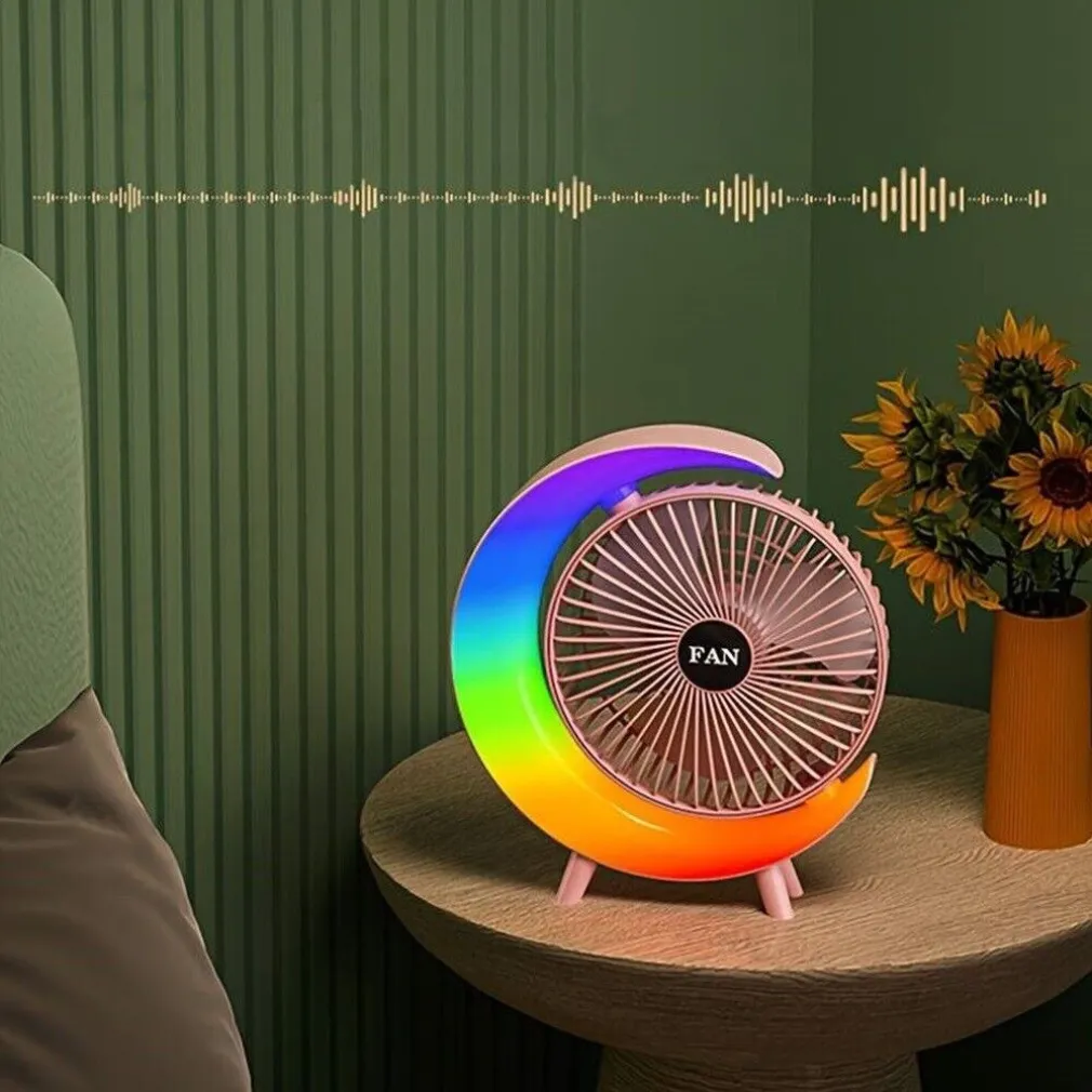 VENTILATORE DA TAVOLO USB 3 VELOCITA' CON LUCE RGB COMPATTO SILENZIOSO PORTATILE
