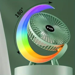 VENTILATORE DA TAVOLO USB 3 VELOCITA' CON LUCE RGB COMPATTO SILENZIOSO PORTATILE