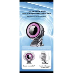 VENTILATORE DA TAVOLO USB ELETTRICO RAFFREDDAMENTO DESIGN LUCE NOTTURNA CAMERA SCRIVANIA