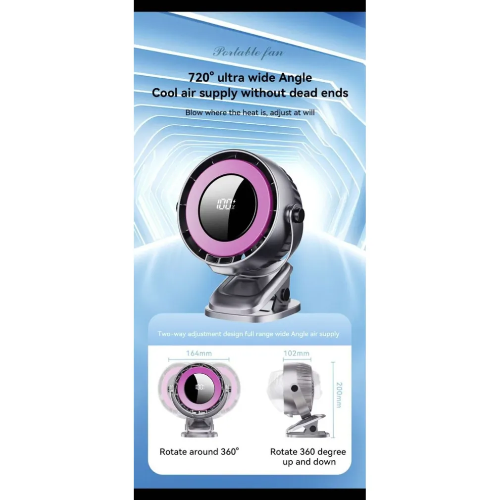 VENTILATORE DA TAVOLO USB ELETTRICO RAFFREDDAMENTO DESIGN LUCE NOTTURNA CAMERA SCRIVANIA