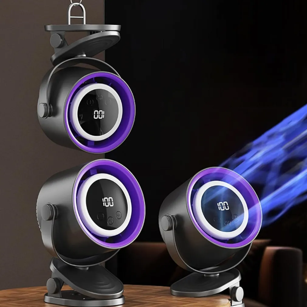 VENTILATORE DA TAVOLO USB ELETTRICO RAFFREDDAMENTO DESIGN LUCE NOTTURNA CAMERA SCRIVANIA