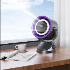 VENTILATORE DA TAVOLO USB ELETTRICO RAFFREDDAMENTO DESIGN LUCE NOTTURNA CAMERA SCRIVANIA