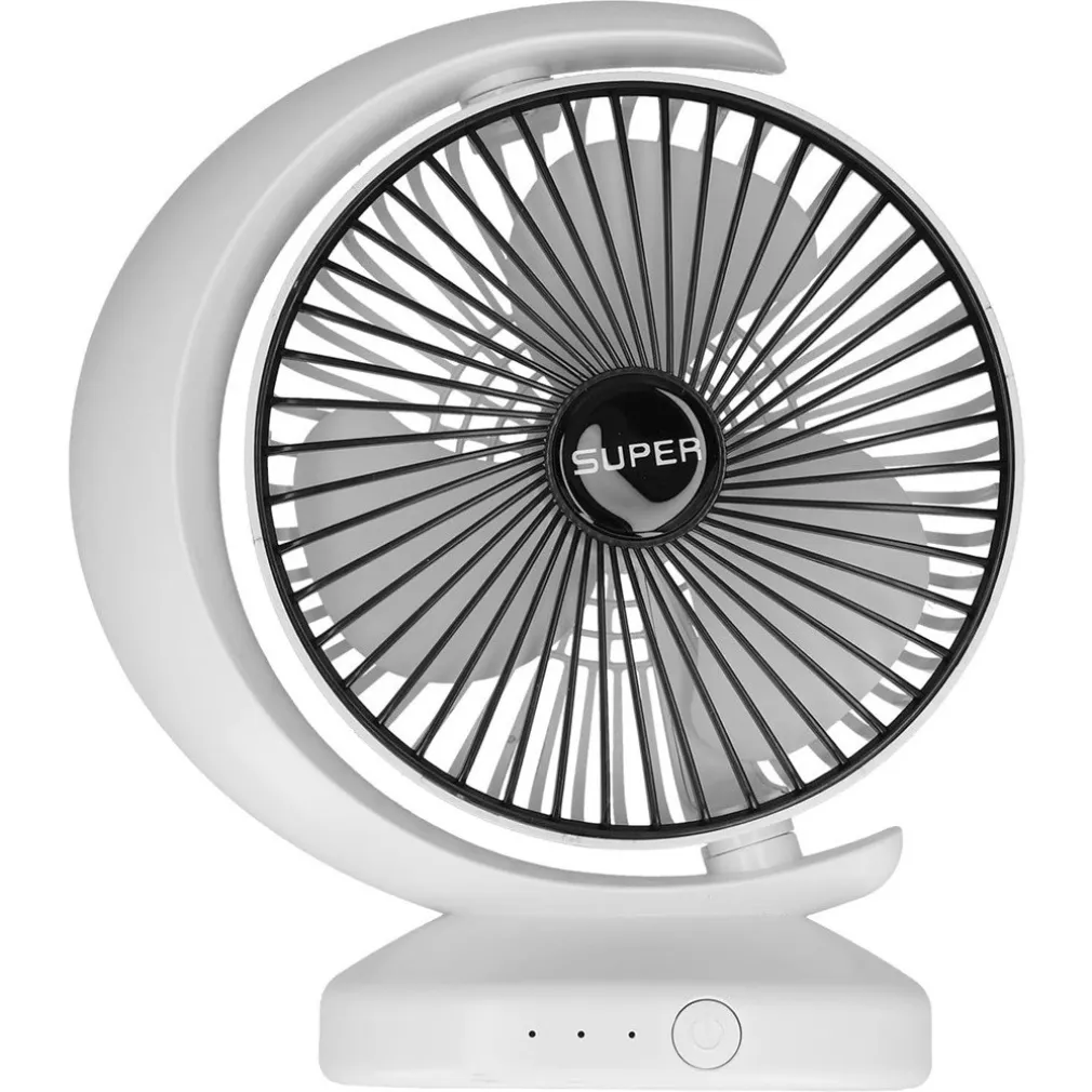 VENTILATORE DA TAVOLO USB SILENZIOSA CON ROTAZIONE TESTA FLUSSO D'ARIA A 3 LIVELLI