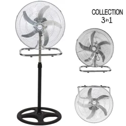 VENTILATORE 3IN1 PIANTANA DA TAVOLO PARETE 3 VELOCITA OSCILLAZIONE 50W PALE 50CM
