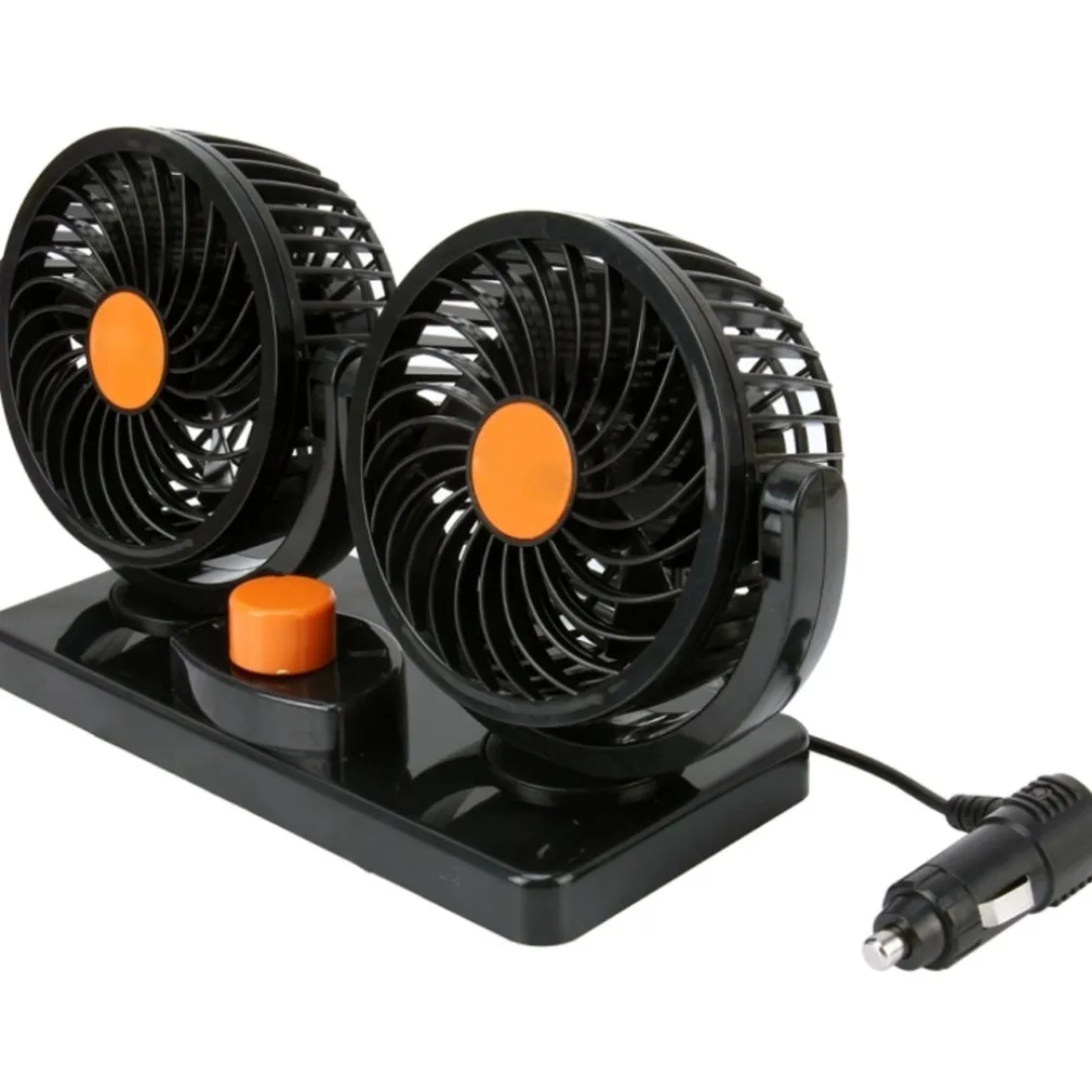 VENTILATORE PER AUTO PORTATILE CON BASE DOPPIA VELOCITÀ' ROTAZIONE 12V