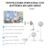 VENTILATORE PORTATILE CON BATTERIA RICARICABILE P30 DESIGN PIEGHEVOLE SALVASPAZIO