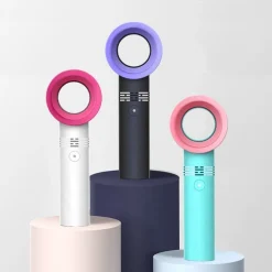 VENTILATORE PORTATILE RICARICABILE USB SENZA PALE VENTOLE UFFICIO CASA AUTO