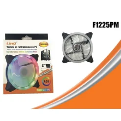 VENTOLA RAFFREDDAMENTO DISSIPAZIONE COOLING FUN PER TELAIO PC LUCE LED RGB F1225PM