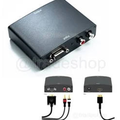 VIDEO CONVERTER CONVERTITORE DA ANALOGICO VGA + AUDIO R/L A HDMI TV MONITOR PC