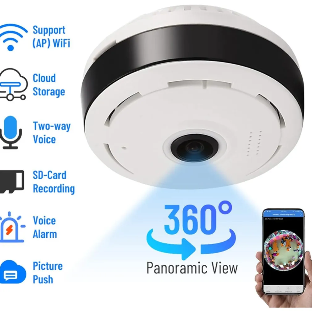VIDEOCAMERA TELECAMERA PANORAMICA A 360 WIFI IP VIDEO SORVEGLIANZA EYE S 3.0MP