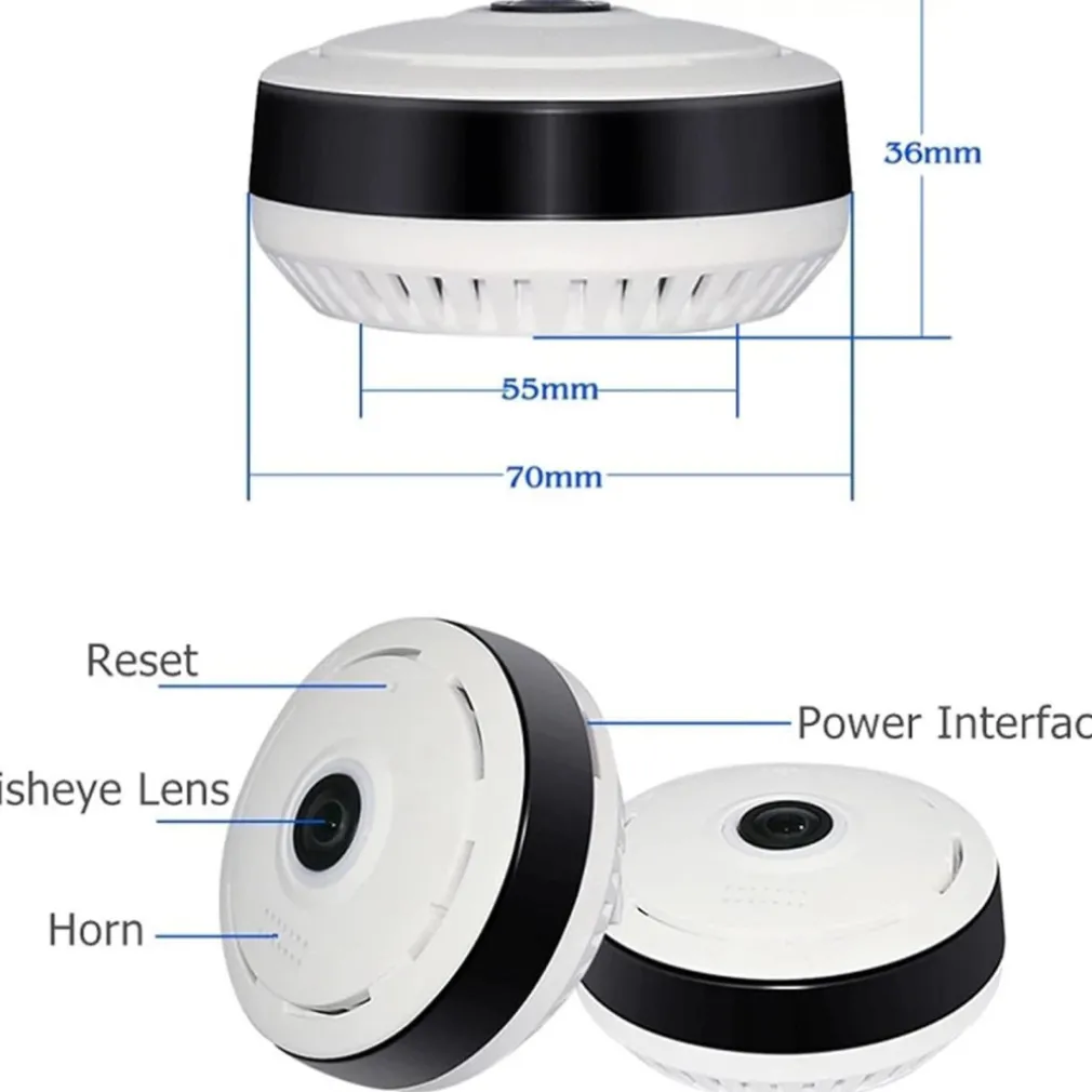 VIDEOCAMERA TELECAMERA PANORAMICA A 360 WIFI IP VIDEO SORVEGLIANZA EYE S 3.0MP