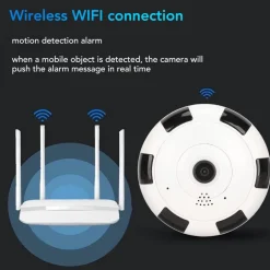 VIDEOCAMERA V380S IP SORVEGLIANZA PANORAMICA VR CAM 360° WIFI TELECAMERA