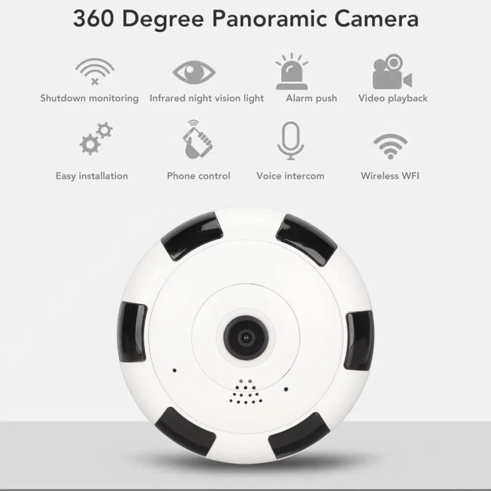 VIDEOCAMERA V380S IP SORVEGLIANZA PANORAMICA VR CAM 360° WIFI TELECAMERA