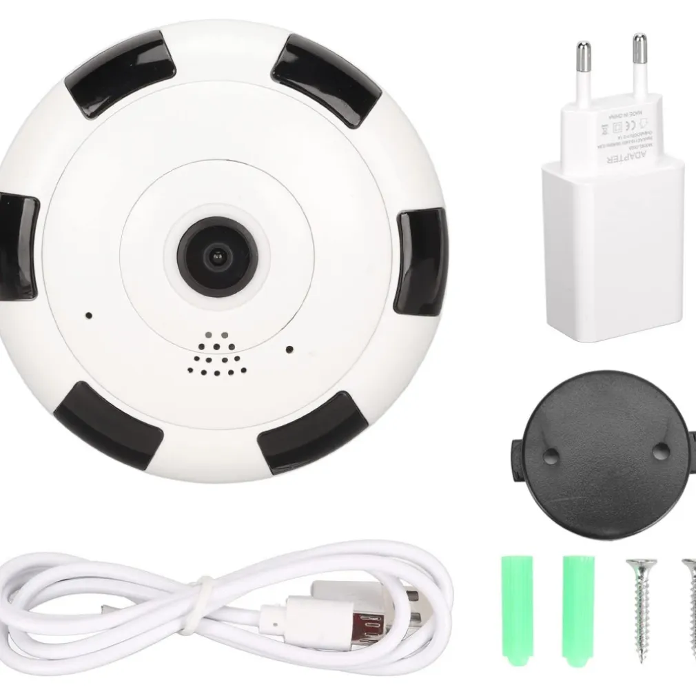 VIDEOCAMERA V380S IP SORVEGLIANZA PANORAMICA VR CAM 360° WIFI TELECAMERA