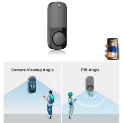 VIDEOCITOFONO IP SENZA FILI WIFI CAMPANELLO SMART SENSORE DI MOVIMENTO IP10A