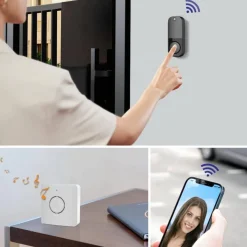 VIDEOCITOFONO IP SENZA FILI WIFI CAMPANELLO SMART SENSORE DI MOVIMENTO IP10A