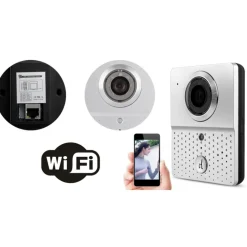 VIDEOCITOFONO WIFI CAMPANELLO LED IR LAN HD CAMERA CHIAMATA REMOTA SMARTPHONE