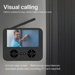 VIDEOCITOFONO WIRELESS TELECAMERA SCHERMO IPS 4,3