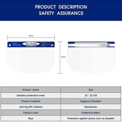 VISIERA PROTETTIVA A PROTEZIONE TOTALE UNIVERSALE X TESTA E OCCHI RIUTILIZZABILE