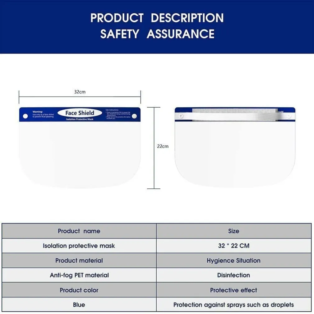 VISIERA PROTETTIVA A PROTEZIONE TOTALE UNIVERSALE X TESTA E OCCHI RIUTILIZZABILE