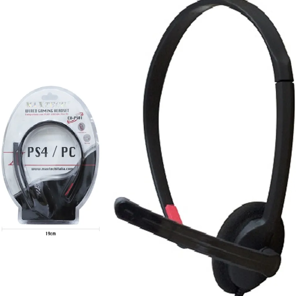 WIRED GAMING HEADSET COMPATIBILE CON PS4 / PC MICROFONO CUFFIA MAXTECH CU-PS01