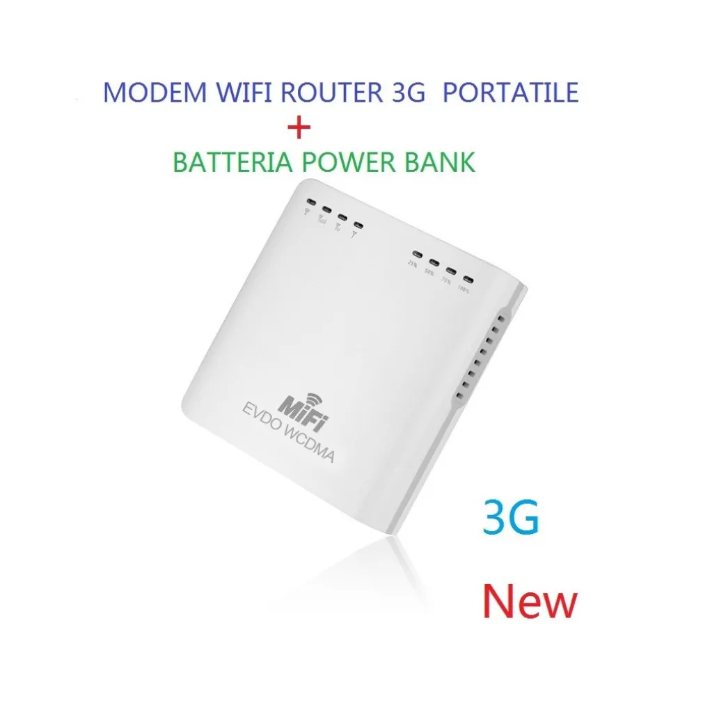 WIRELESS MINI MODEM WIFI ROUTER 3G PORTATILE CON BATTERIA SUPPORTA SIM WCDMA