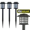 4X LAMPADE A LED DA GIARDINO STILE LANTERNA PALETTI RICARICA SOLARE 38 X 9 X 9CM