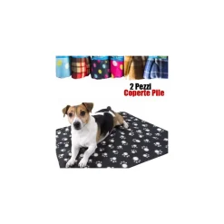 2X PLAID COPERTA PILE X CANI GATTI 80X120CM COPRI DIVANO COPRISEDILE VARI COLORI