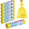 7X ROTOLI SACCHETTI BUSTE SPAZZATURA 40LT 55X65CM CHIUSURA LACCETTO GIALLO 105PZ