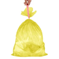7X ROTOLI SACCHETTI BUSTE SPAZZATURA 40LT 55X65CM CHIUSURA LACCETTO GIALLO 105PZ