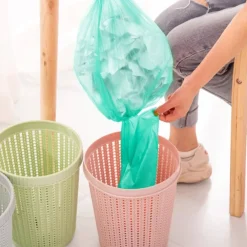 7X ROTOLI SACCHETTI BUSTE SPAZZATURA 40LT 55X65CM CHIUSURA LACCETTO VERDE 105PZ