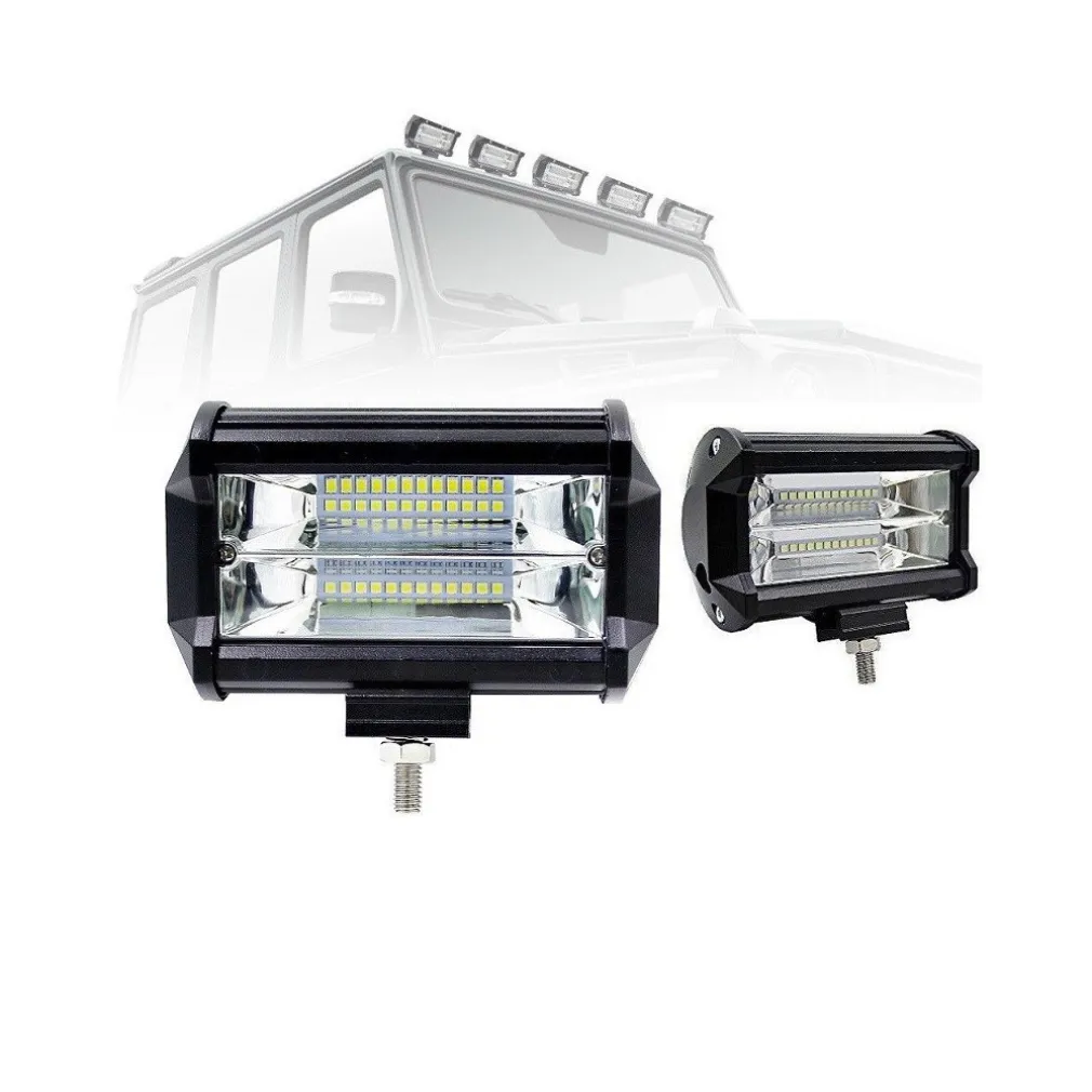 2x 72W LUCE FARO LAMPADA DA LAVORO FARETTO AUTO BARCA CAMION 24LED SMD 6000K