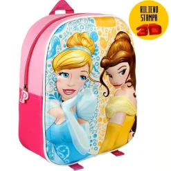 ZAINETTO PRINCIPESSE DISNEY BELLE CENERENTOLA STAMPA 3D BAMBINE SCUOLA ASILO