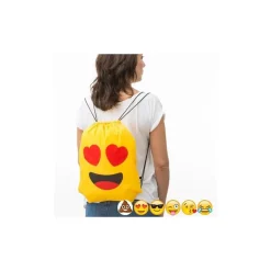 ZAINO A SACCA CON CORDE EMOTICON MODELLO CASUALE FACCINE ASSORTITE ZAINETTO BAG