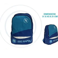 ZAINO AMERICANO SSC NAPOLI IN TESSUTO PER SCUOLA TEMPO LIBERO VIAGGIO AZZURRO