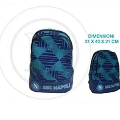ZAINO AMERICANO SSC NAPOLI IN TESSUTO PER SCUOLA TEMPO LIBERO VIAGGIO AZZURRO