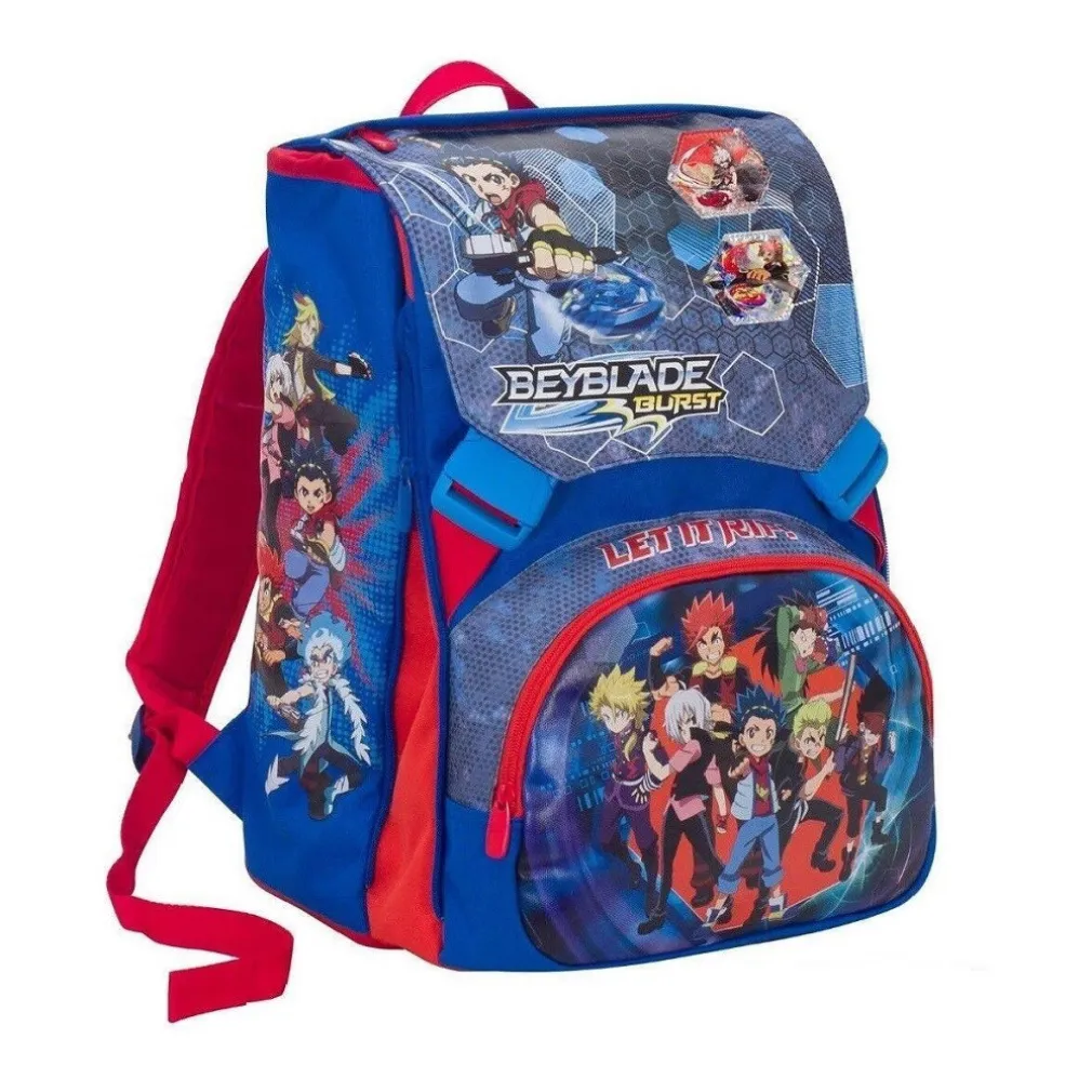 ZAINO ESTENSIBILE SCUOLA BEYBLADE BURST SEVEN ESTENSIBILE COLORE ROSSO BLU