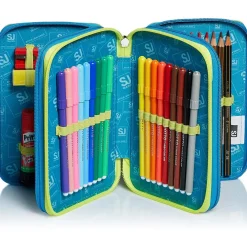 ZAINO ESTENSIBILE SCUOLA ELEMENTARE SJ GANG SEVEN + ASTUCCIO 3 ZIP ACCESSORIATO