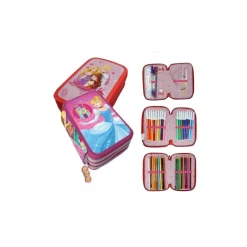 ZAINO SCUOLA ESTENSIBILE DISNEY PRINCESS KIT COMPLETO OMBRELLO E ASTUCCIO 3 ZIP