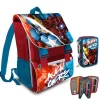 ZAINO SCUOLA ESTENSIBILE AVENGERS CARTELLA + ASTUCCIO COMPLETO 3 ZIP ELEMENTARI