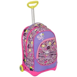 ZAINO SCUOLA RAGAZZI TROLLEY 3IN1 JACK SJ CON CARRELLO RIMOVIBILE ROSA