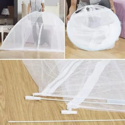 ZANZARIERA LETTO PIEGHEVOLE TRASPIRANTE FACILE DA INSTALLARE ZANZARE 150X200 CM