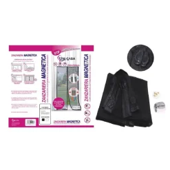 ZANZARIERA MAGNETICA PER PORTE 150X250CM NERA TENDA BALCONE TERRAZZO PORTA 12773