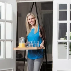 ZANZARIERA MAGNETICA UNIVERSALE 120 X 220 CM MAGNETI TENDA COLORE NERO BIANCO