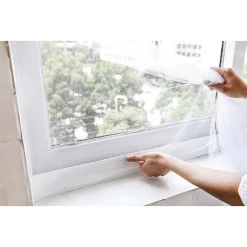 ZANZARIERA PER FINESTRA TENDA ADESIVA TELO ANTI ZANZARE INSETTI BIANCA 150X150CM