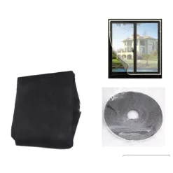 ZANZARIERA UNIVERSALE FINESTRA NERA ADESIVA CON VELCRO 150 X 250CM INSETTI 12924