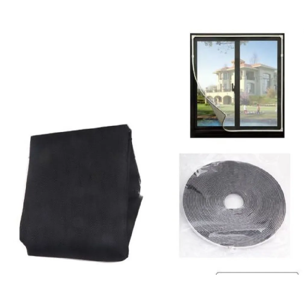 ZANZARIERA UNIVERSALE FINESTRA NERA ADESIVA CON VELCRO 150 X 250CM INSETTI 12924