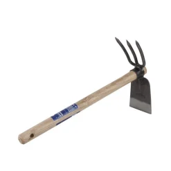 ZAPPA DOPPIA ATTREZZO GIARDINAGGIO COLTIVARE GIARDINO MANICO IN LEGNO